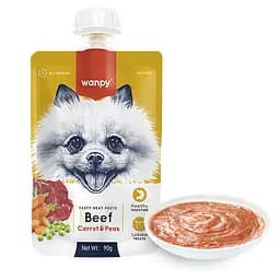 Корм для собак Wanpy Beef Carrot & Pea ванпи крем-суп говядина з морквою рідкий 90 г
