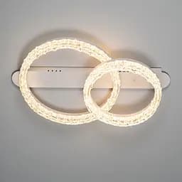 Стельова LED-люстра Diasha MX78203/400+300WH 65W, 2 кільця, 3 кольори світла, 40x66 см, настінний вимикач