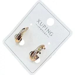 Сережки Xuping з камінчиками з медичного сплаву під золото