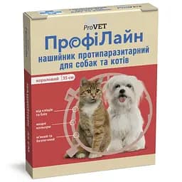 Нашийник для котів та собак ProVET ПрофіЛайн, від зовнішніх паразитів, 35 см, червоний (PR241020)