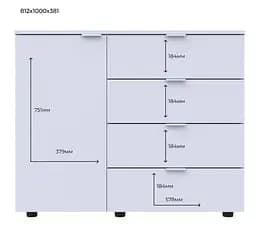 Комод Doros GС1 Білий 100х40х81.2 (41510028) - мініатюра 5