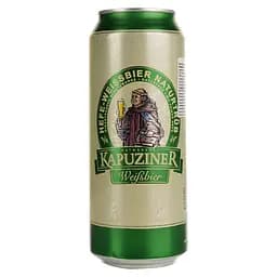 Пиво Kapuziner Wessbier, светлое, нефильтрованное, 5,4%, ж/б, 0,5 л