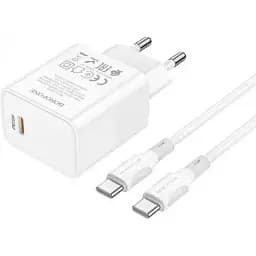 Зарядний пристрій швидкий 30 Вт Borofone ba77a Insightful PD QC 30 W з кабелем Type-C