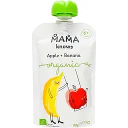 Пюре Mama knows Яблочно-банановое органическое 90 г