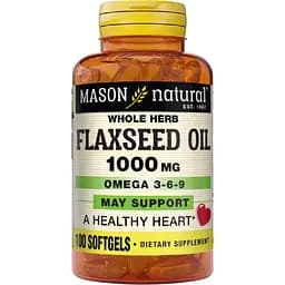 Льняна олія Mason Natural Омега 3-6-9, 1000 мг 100 гелевих капсул