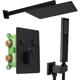 Душова система прихованого монтажу Rea Davis з термостатом black REA-P6357, Чорний