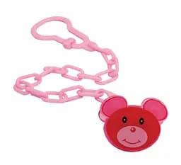 Ланцюжок для пустушки Lindo Мишеня, з кліпсою, рожевий (Рk 221 рож)