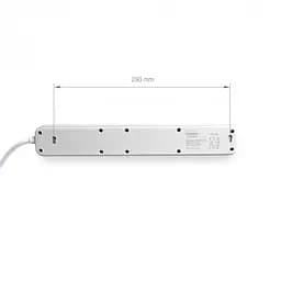 Мережевий подовжувач Videx Oncord з/з 6 п 3 м (3x1.5 мм) з кнопкою білий (VF-PD63G-W) - мініатюра 5