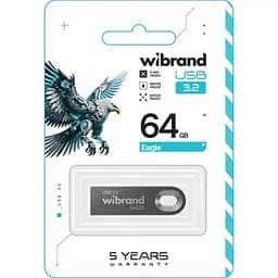 USB флеш накопичувач Wibrand 64GB Eagle Grey USB 3.2 (WI3.2/EA64U10G) - мініатюра 2