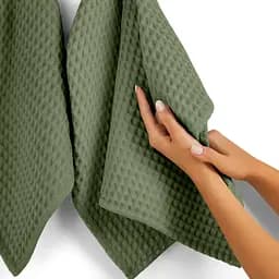 Рушники вафельні Cosas Greek Waffle Olive 2 шт., 55x90 см/75x130 см, оливкові - мініатюра 5