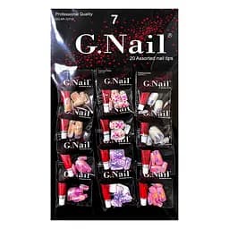 Ногти голографические накладные с рисунком и клеем упаковка 12 шт. G Nails KP-10715 №007