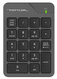 Клавиатура беспроводная A4Tech FGK21C Fstyler, черный/Grey, USB 2.4GHz, цифровая (18 низкопрофильных кнопок), Type-C, аккумулятор