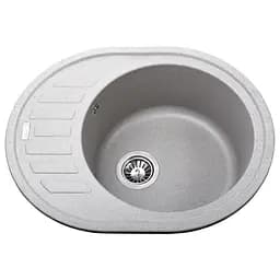 Гранітна мийка Globus Lux Arno сiрий камiнь 620x500мм-А0005 000007598, Сірий