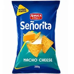 Кукурудзяні чіпси зі смаком сиру Amica Senorita Tortilla Nacho Cheese 185 г