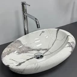 Умивальник VBI Vicenza sand glossy накладний VBI-014803, Мрамор - мініатюра 4