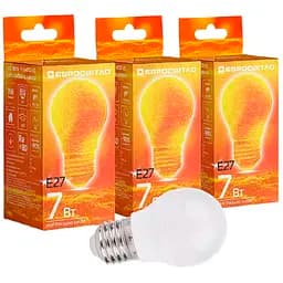 Набор светодиодных ламп Евросвет 7 Вт 4200 К P-7-4200-27 Е 27, 3 шт. (58934)