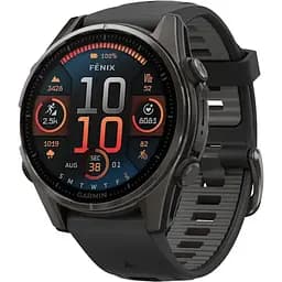 Спортивные часы Garmin Fenix 8 43mm AMOLED Sapphire Carbon Gray DLC Tit. w. Black/Pebble Gray S. Band (010-02903-20/21)