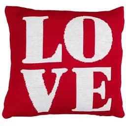 Подушка в'язана Прованс Love 45х45 см червона/біла