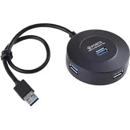 Хаб Usb Maiwo KH304-A, черный, Usb 3.0 - 4xUsb 3.0, кабель 30 см