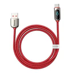Кабель с дисплеем (экраном) Baseus Display Fast Charging Cable USB - Type-C (CATSK-09) 5 а 1 м красный