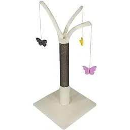 Дряпка Lucky Pet Карусель сизаль сірий хутро біле 33х33х70 см