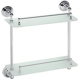 Полка Bemeta Retro двойная стеклянная хром 144301122, Белый