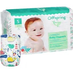 Подгузники Offspring Willy The Whale размер S (3-6 кг) 48 шт. (DP-OI-FAT-S48P-WTW)