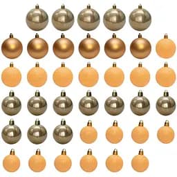 Набір ялинкових куль Linhai 39 шт D4-8 см помаранчевий мікс пластик (892661)
