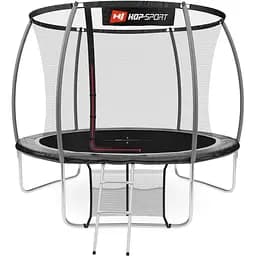 Батут Hop-Sport Premium 10ft (305см) черно-серый с внутренней сеткой