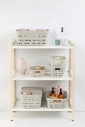 Кошик Idea Home Pyramid без кришки 3.8 л 24x17.5x12 см бежевий (00611 Bej) - мініатюра 3