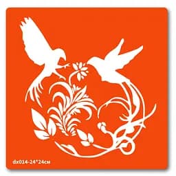 Трафарет для био-папы Птички dx014-24*24см, размер 24 х 24см
