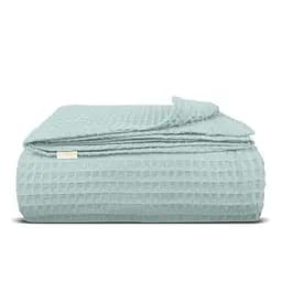 Плед-покрывало Cosas Wave Greek Waffle вафельный 160х230 см лазурный (Blanket_42Wave_GreekWaffle_160x230)