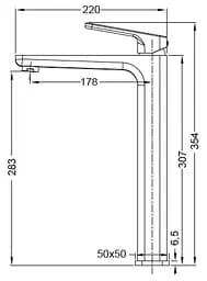 Змішувач для умивальника високий Koer KB-11031-01 KR5433 Хром - мініатюра 2