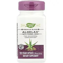 Алое ферокс та насіння фенхеля Nature's Way Aloelax with Fennel Seed, 100 вегакапсул для підтримки травної системи