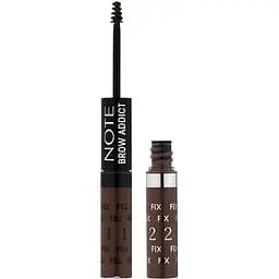 Тінт та гель для брів 2 в 1 Note Cosmetique Brow Addict Tint & Shaping Gel Dark Brown відтінок 3, 10 мл - мініатюра 5
