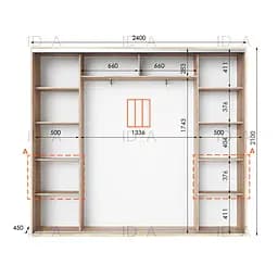 Шафа-купе Idea серія 7 240 x 45 x 210 см Дуб сонома - мініатюра 2