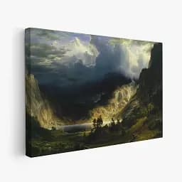 Інтер'єрна картина Шторм у Скелястих горах, Альберт Бірштадт, Albert Bierstadt, репродукція картини, 60×90 см (id7006) - мініатюра 2