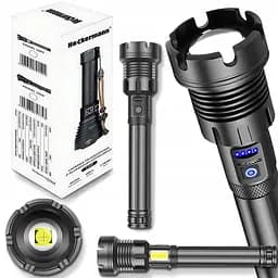 Потужний тактичний ліхтарик Heckermann 1690 Led Zoom USB 5000mAH 2500lm - мініатюра 2