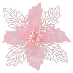 Ялинкова іграшка MIS LT Квітка Різдвяник 17х17х4 см рожевий