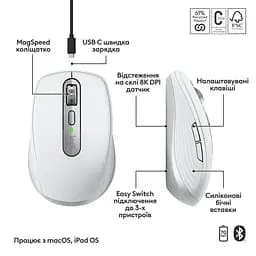 Бездротова миша Logitech MX Anywhere 3S for Mac Light Grey (910-006946) - мініатюра 9