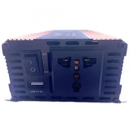 Інвертор напруги Carmaer Power Inverter 027 модифікована синусоїда Gold 1 розетка 1 USB екран з 12V на 220V 2200W (11069) - мініатюра 3