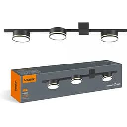 Світильник Videx під лампу 3xGX53 накладний Чорний (VL-SPF32-3B)