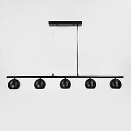 Черная металлическая люстра на 5 плафонов 100 см Ст. MJ 208-1000 BK Line F