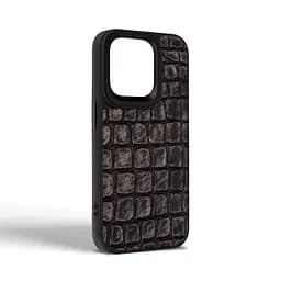 Кожаный чехол для Apple iPhone 14 Pro, Harder Kaiju Skin, черный, термополиуретан ТПУ + экокожа с эффектом текстуры монстра, панель, защита корпуса, противоударный, микрофибра, рамка вокруг камеры, защита всего корпуса, (ARM76857) - мініатюра 2