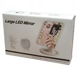 Настільне дзеркало WH-085 з підсвіткою 16 LED MIRROR 21.5x17 см Білі - мініатюра 3