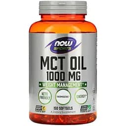 Передтренувальний комплекс Now Sports MCT Oil 1000 mg 150 капсул