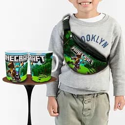 Набор: Сумка-бананка+ Кружка майнкрафт "Minecraft" детская с принтом (00249)