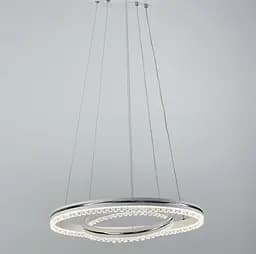 Біла LED люстра на 2 кільця з хромованою смужкою Line.F A 55060/2P WH+CR - мініатюра 2