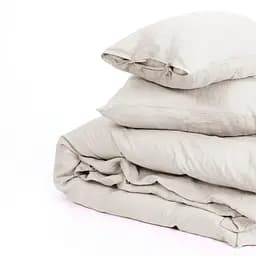 Комплект постільної білизни MirSon Natural Linen Jasmine льон King Size бежево-сірий (2200008269050) - мініатюра 2