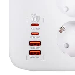 Сетевой фильтр-удлинитель LogicPower LPF-65W-G4, 3x220V-3520W, 2xUSB-60W, 2xType-C 65W QC/PD - мініатюра 4